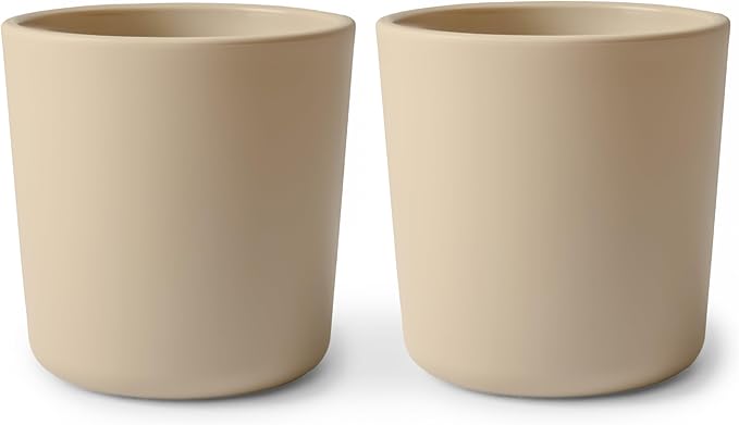 mushie Dinnerware Cups For Kids | Made in Denmark, Set of 2 (Vanilla)