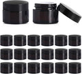 Amber Glass Jars with lids, 24 Pack 1oz Empty Cosmetic Jars, Refillable Airtight Wide Mouth Container for DIY, Sample, Cream, Lotion, Candle Making, Powder, Cosmetic