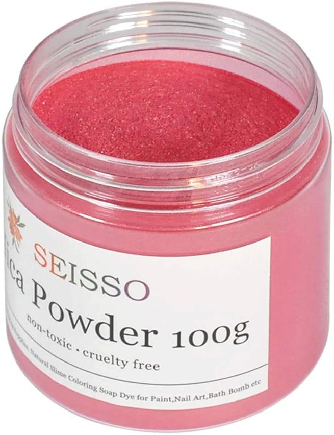 Pink Mica Powder for Epoxy Resin 3.5 oz /100g Powdered Pigment for Soap Colorant Bath Bomb Dye, Cosmetic Grade for Lip Gloss, Acrylic Nails Polish, Craft Projects
