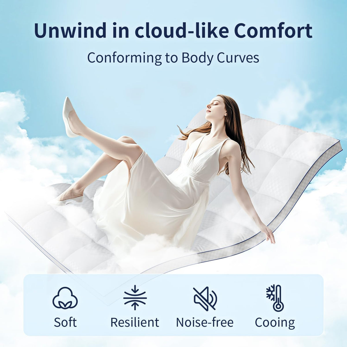 Mattress Topper California King Mattress Pad Cover Mattress Protector with 8-21 Inch Deep Pocket Overfilled Down Alternative Filling