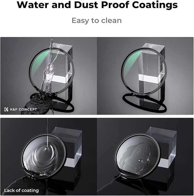 K&F CONCEPT 58mm MC UV Lens Protection Filter with Filter Cap Cleaning Cloth Optical Glass Ultra Slim 28 Multi-Layer Coatings Camera Lens UV Filter (Nano-X Series)