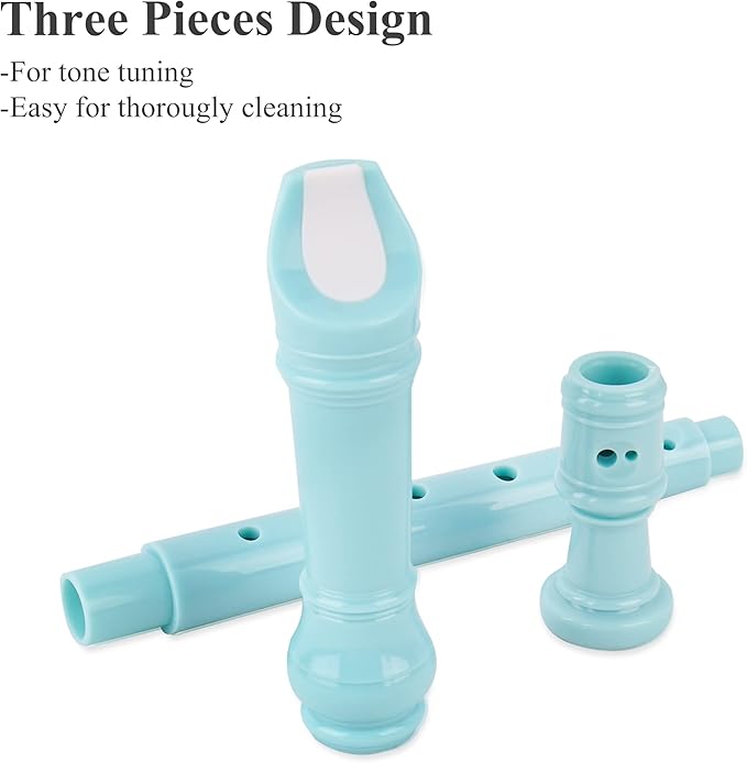 Recorder Instrument for Beginner Kids Adults,8-Hole Soprano Descant Recorder Music Flute with with Cleaning Rod & Leather Case For School Student Home Entertainment(2-Flash Woven Blue)
