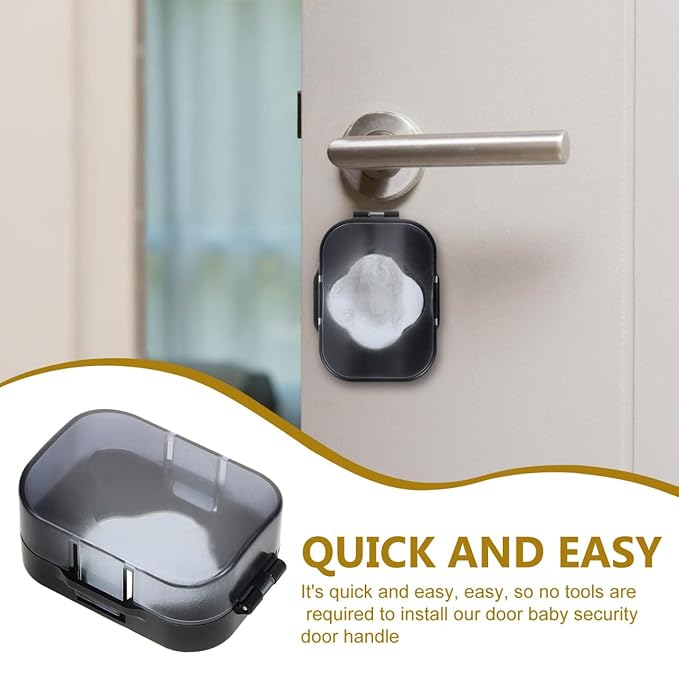 Garneck 3 Pcs Door Knob Safety Cover for Kids Toddler- Plastic Child Proof Deadbolt Protector Reusable Anti-Lock Door Lock Covers for Baby, Easy to Install