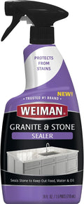 Weiman Granite & Stone Sealer Spray - Protects Kitchen Countertops, Sinks, Showers, Vanities & Floors From Stains - For Granite, Quartz, Marble, Tile, Limestone, Slate - Water Based, 24 oz