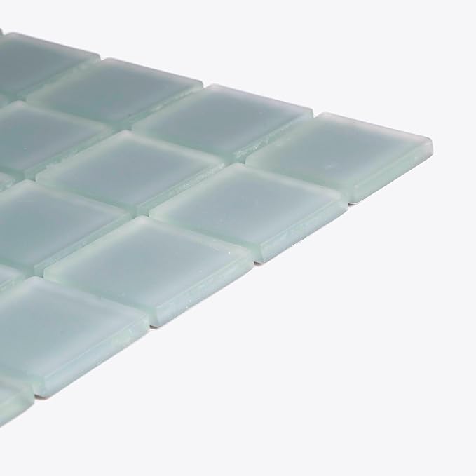 1"x1" Chic Gray Matte Finished Glass Mosaic Tile (9.67 Sq ft- Box of 10 Sheets)