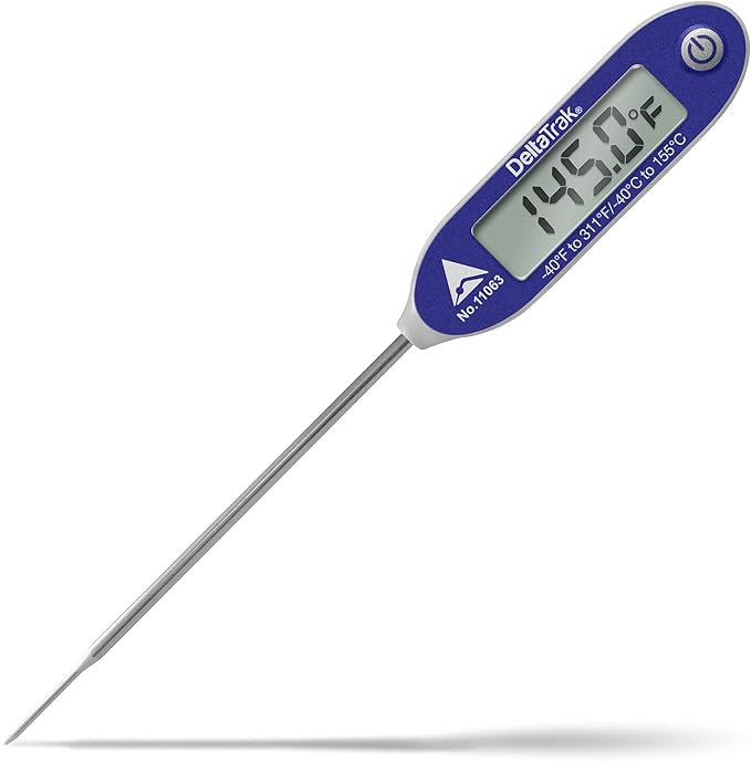 DeltaTrakessentials 11063 FlashCheck Jumbo Display Auto-Cal Needle Probe Thermometer