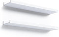 23.6 Inches Long Floating Shelves Wall Mounted, 2 Set Modern White Wall Shelf for Bedroom, Nursery Book Shelf with Lip, Picture Ledge Shelf for Wall Decor Living Room Bathroom Kitchen- White
