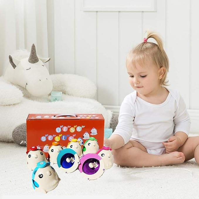 ENNBOM Mouse-Shaped Hand Bell Music Bell Gift Chromatic Percussion 8 Color Kit