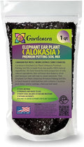 Gardenera Premium Elephant Ear Plant Potting Mix - Expertly Crafted Blend for Optimal Alokasia Growth and Striking Foliage - 1 Quart