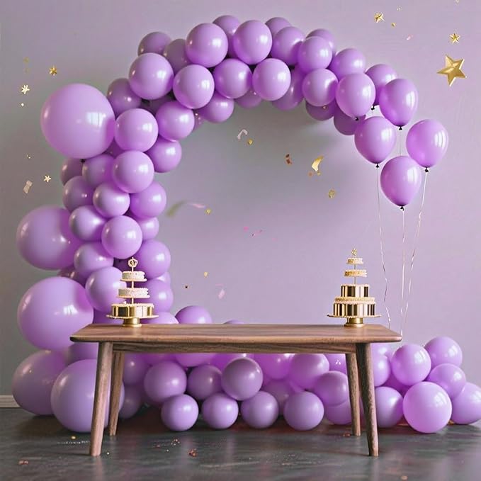 140pcs Purple Round Balloons Different Sizes 18 12 10 5 Inch Latex Balloons for Arch Decoration Party Balloon Kit for Graduation Birthday Party Wedding Balloon Baby Shower Decoration