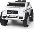 Costzon Ride on Car, Licensed Mercedes-Benz Maybach, 12V Battery Powered Vehicle Toy w/ 2 Motors, Remote Control, 3 Speeds, Lights, Horn, Music, Aux, Storage, Truck, Electric Car for Kids (White)