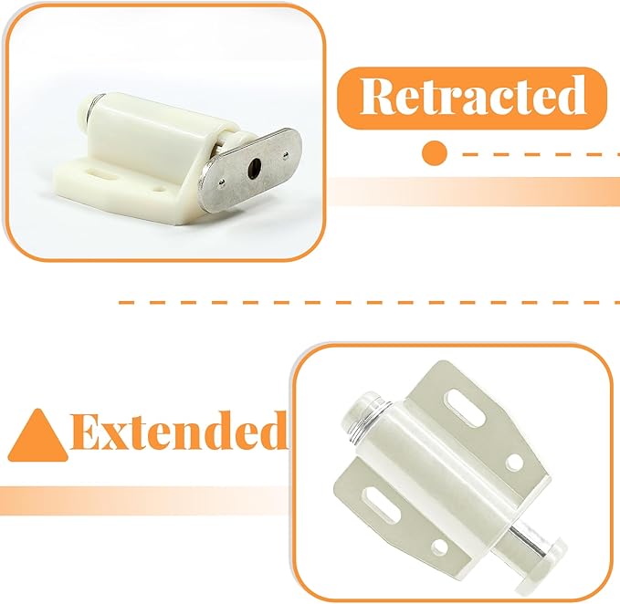 2 Pack Cabinet Magnetic Touch Latch, Push to Open Catches Magnet Push Release Latches Hardware for Kitchen Cabinet Drawer Cupboard Closet Door (White)