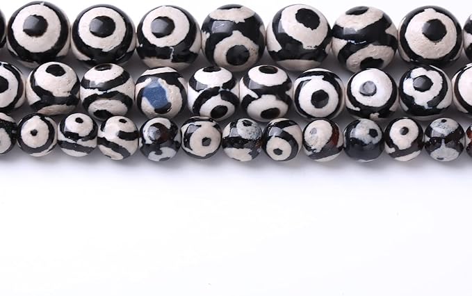 60PCS 6MM Natural Tibetan Stone Beads Round Loose Stone Beads for Jewelry Making DIY Energy Stone Healing Power Bracelet 15"