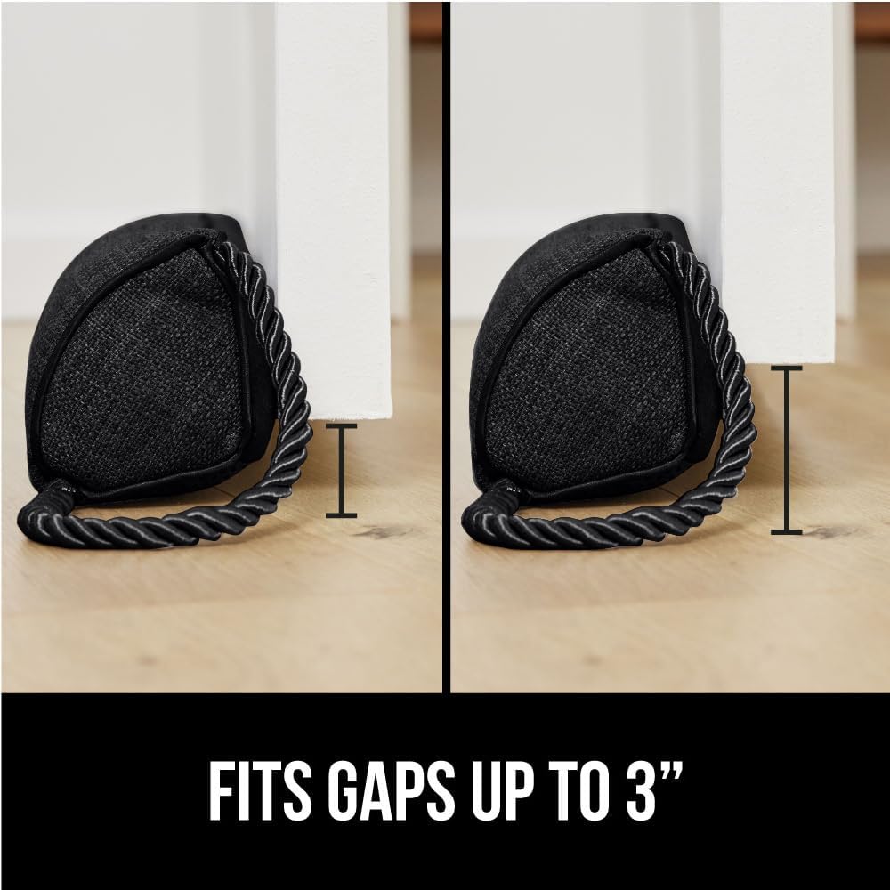 GORILLA GRIP Door Draft Stopper for Bottom of Doors, Weather Stripping Seal Blocks Hot Air, Noise, Bugs, Keeps Cold AC in, Sound Proofing Easy Install Gap Filler, Home Essentials, 36 Inch, Black