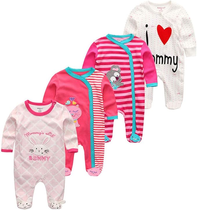 Kiddiezoom Baby and Toddler Boys'Snug Fit Footed One-Piece Romper Jumpsuit Cotton Cotton Footed Outfit