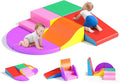 Lischwert Foam Climbing Blocks for Toddlers, Baby Climbing Blocks Soft Play Climbing for Toddlers with Foldable Block and Tunnel Indoor Climbing Toys for Toddler 1-3, 6 Pieces