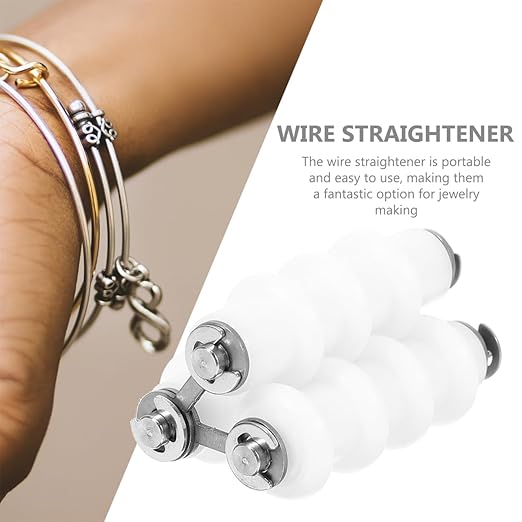 DOITOOL Nylon Wire Straightener for Jewelry Making, Jewelry Wire Straightener Tool Wrapping Tools for DIY Crafts Aluminum Craft Line Straightening, 3 Rollers