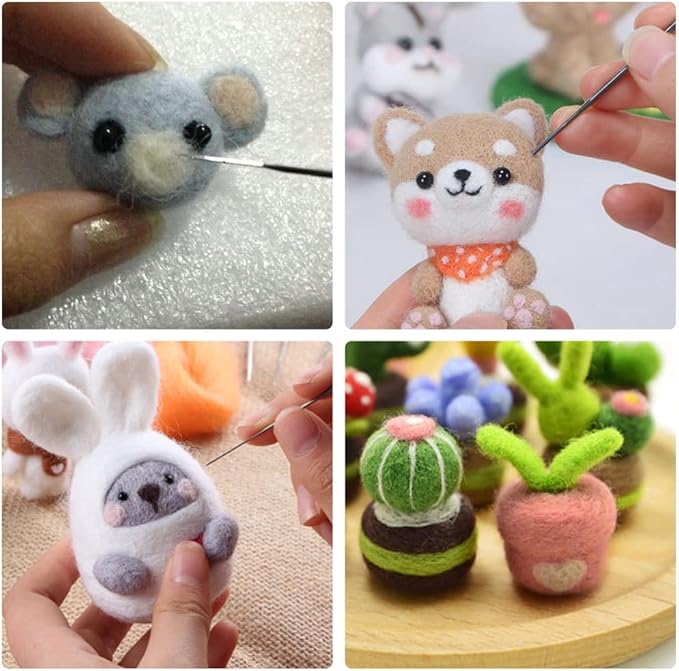 Needle Felting Kit, Needle Felting Wool Roving Set, Needle Felting Starter Kit Wool Felt Tools for Felting Wool DIY Craft Materials Needle Felting Supplies (50 Colors)