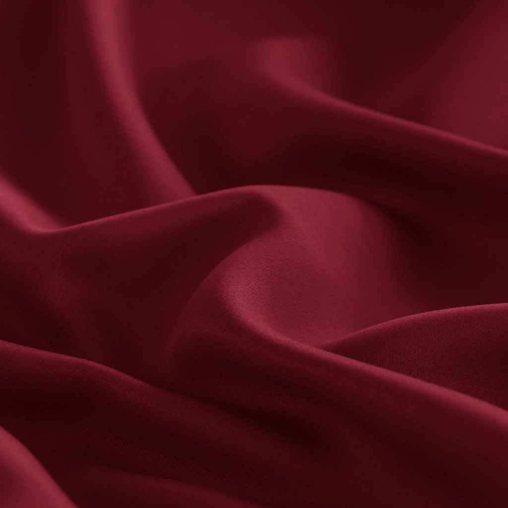 DWCN French Door Curtains – Rod Pocket Thermal Blackout Curtain for Doors with Glass Window, Christmas, Kitchen and Patio Doors for Privacy, 25 X 72 Inches, 1 Curtain Panel with Tieback, Burgundy