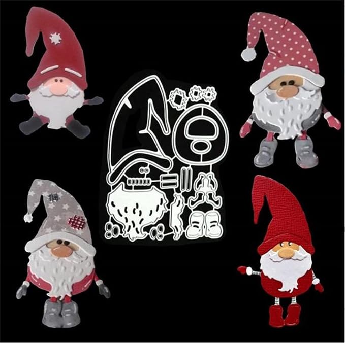 Metal Cutting Dies DIY Merry Christams Embossing Stencil Template Scrapbooking Card Making Mold Photo Album Arts Crafts Tools(Santa Claus Doll-10x8cm)