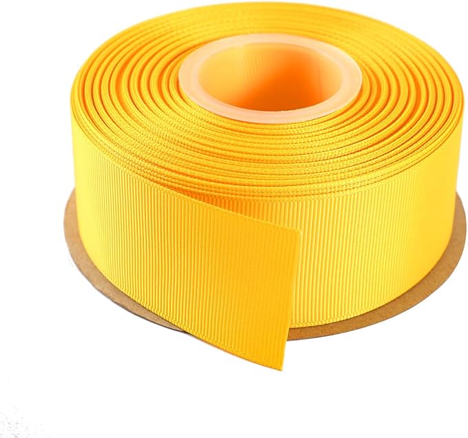 ITIsparkle 11/2" Inch Grosgrain Ribbon 25 Yards-Roll Set for Gift Wrapping Cake Decoration Party Favor Hair Braids Hair Bow Baby Shower Decoration Floral Arrangement Craft Supplies, Maize Ribbon