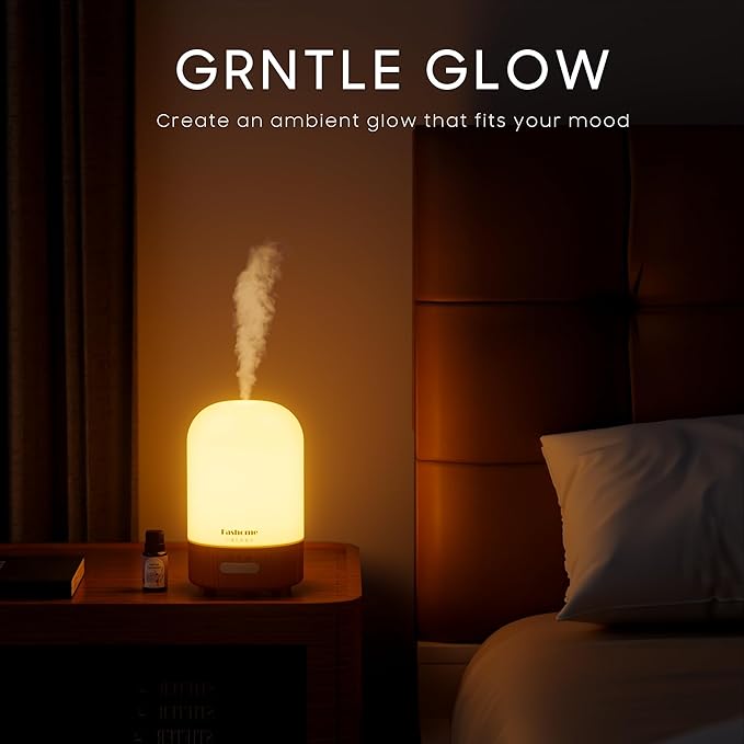 Essential Oil Diffuser, Quiet 6-in-1 Premium Humidifier, 100ml Small Aromatherapy Diffuser with Auto Shut-Off Function, Ultrasonic Diffusers for Essential Oil