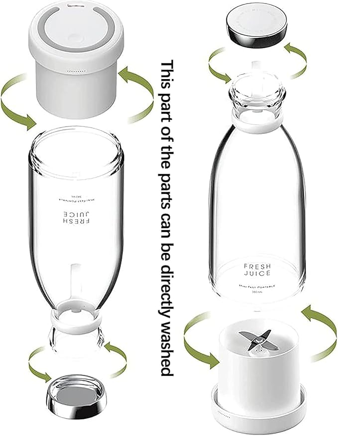 OTPEIR Portable Blender for Shakes and Smoothies with 11.83 Oz Travel Cup and Lid,Durable Stainless Steel Blades for Juice Blending Performance, White