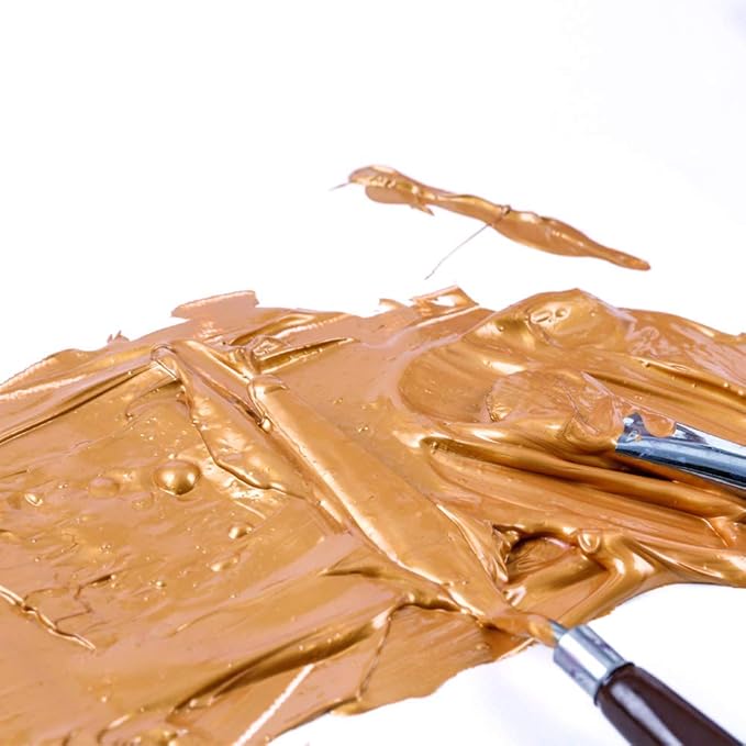 Mont Marte Discovery School Acrylic, Gold, 1/2 Gallon (2 Liter). Ideal for Students and Artists. Excellent Coverage and Fast Drying. Pump Lid Included.