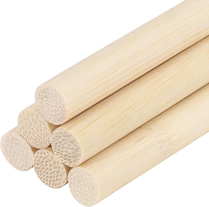DMiotech 50 Pack 11/32" x 6" Wooden Dowel Rods Unfinished Natural Sticks Wood Craft Sticks for Home Decor Projects and Making DIY Craft,Wood Color