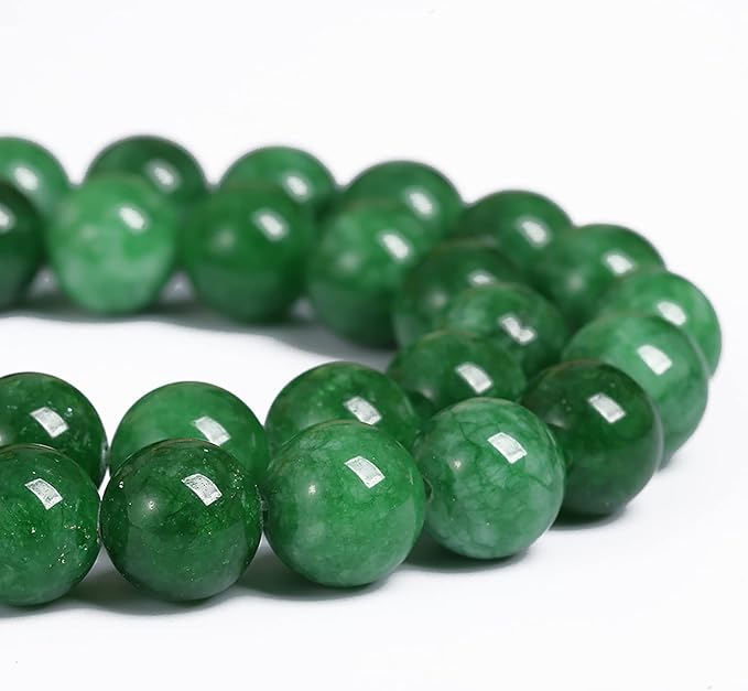 6MM 60PCS Natural Stone Green Cloudy Jade Spacer Loose Beads for Jewelry Making DIY Bracelet Necklace 1 Strand 15’’