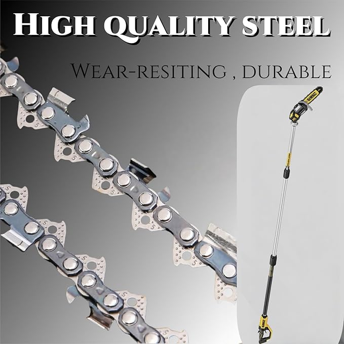 (4PK) 8 Inch Pole Saw Chain Fits for Dewalt DCPS620B DCPS620M1 Chainsaw, 8" Chainsaw Chain Replacement Compatible with Dewalt DCCS623B DCCS623L1 - R34