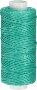 uxcell Leather Sewing Waxed Thread, 55 Yards / 50m 0.8mm 150D Flat Polyester All-Purpose Threads for Leather Crafts, Bookbinding, Turquoise