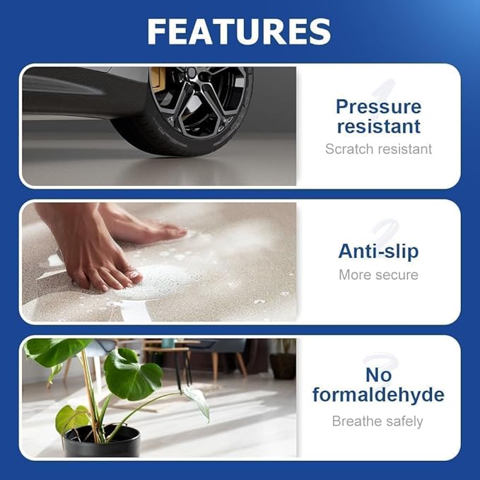 Epoxy Colored Sand Floor Paint, Epoxy Floor Paint for Concrete, High Gloss Marble Effect Coating, Waterproof Non-Slip Concrete Paints, Suitable for Indoor/Outdoor Use (Dark Gray,16 oz/0.5 kg)