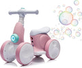 6V Electric Baby Balance Bike for 1 Year Old Boys Girls Ride on Toys 12-48 Months Toddler Balance Bike, 4 Wheels Kids First Bike with Remote Control First Birthday Gifts- Pink