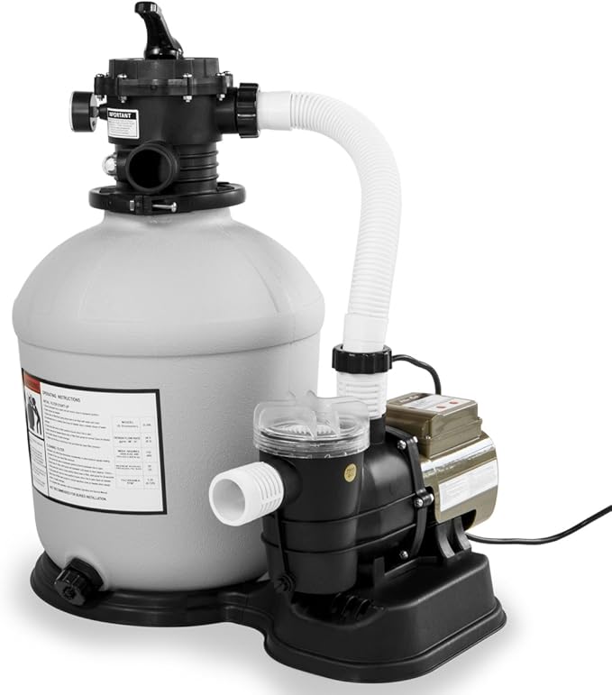 XtremepowerUS 3,100GPH Swimming Pool 16" Sand Filter 3/4 HP Pool Pump w/ Timer 15,000GAL Above Ground Pool Set