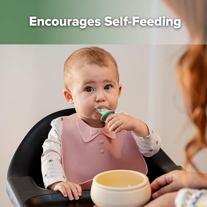 Haakaa Silicone Baby Spoons Self Feeding 6 Months – Baby Utensils with Anti-Choke Astronaut Handle, Easy-Grip, Gum-Friendly, Durable & Safe – Baby Spoons for BLW & First Stage Feeding