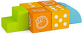 UMOMO 6 PCS Foam Climbing Blocks for Toddlers, Dice & Rock-Paper-Scissors Game Modes, Colorful Modular Play Set for Kids - Safe Indoor Activity Toy for Preschool Playroom (Orange-Yellow)