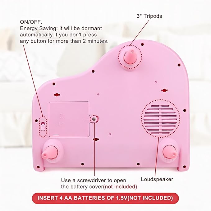 Love&Mini Pink Piano Toys for 1+Years Old Girls First Birthday Gifts Toddler Piano Music Toy Instruments with 24 Keys and Microphone