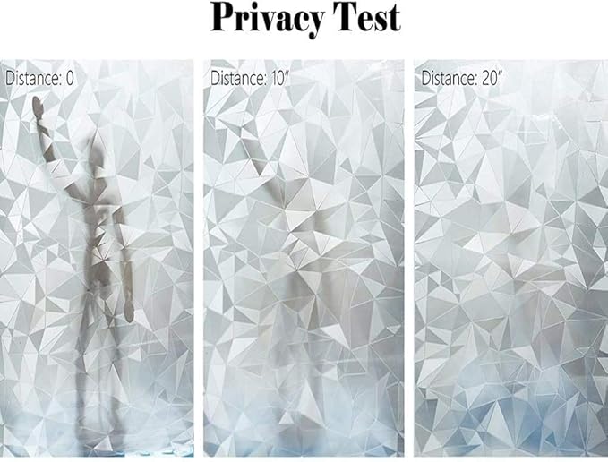Niviy 3D No Glue Static Cling Window Films Privacy Cut Glass Window Sticker for Bathroom Office Kitchen Window Decor 35.4"x 157"