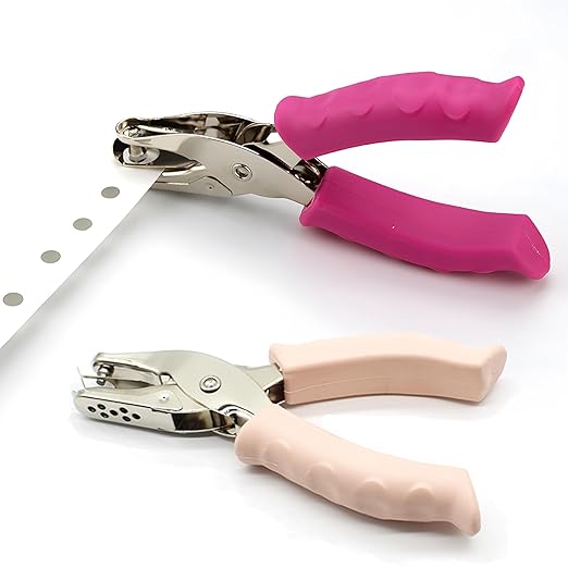Single Hole Punch 1/4" and 1/8", 2 Pack Small Hole Puncher for Crafts, One Hole Paper Punch with Grip Handle, Small Hole Punch for Kids and Adults
