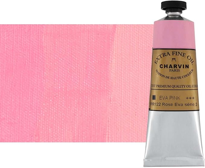 Charvin Extra Fine Oil Paint, Eva Pink 60 ml - Triple-Milled, Rich Texture, Poppy Oil-Based, Light-Fast, Handmade, Archival Quality