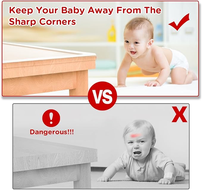 Clear Corner Protector 20ft(6M) with 4 Corners,Corner Protector Baby Proofing,Furniture Corner Guard & Edge Safety Bumpers, Soft Edge Protector with Upgraded Pre-Taped Strong Adhesive