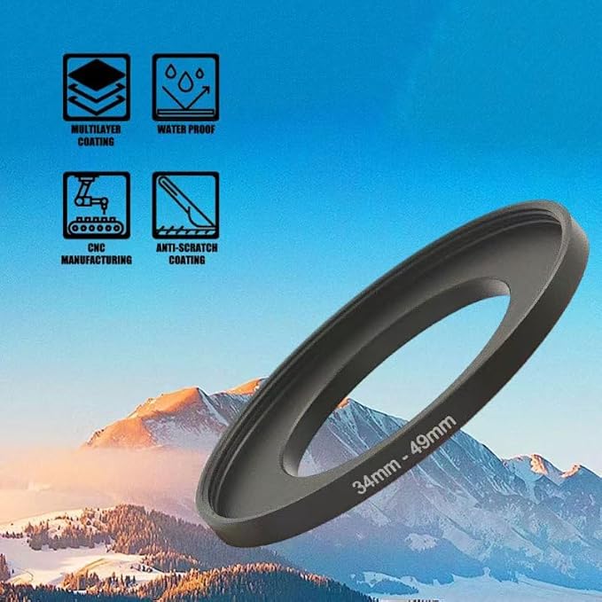 YAMAFOO 37mm to 30mm Step-Up Ring/Step Down Rings Filter Adapter for All Brands UV ND CPL Metal Ring Step-Up Rings Adapter Filter,Black(37-30)