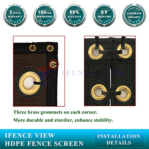 Ifenceview 4'x5' to 4'x50' Brown Shade Cloth/Fence Privacy Screen Fabric Mesh Net for Construction Site, Yard, Driveway, Garden, Railing, Canopy, Awning 160 GSM UV Protection (4' x 7') - size: 4' x 7'