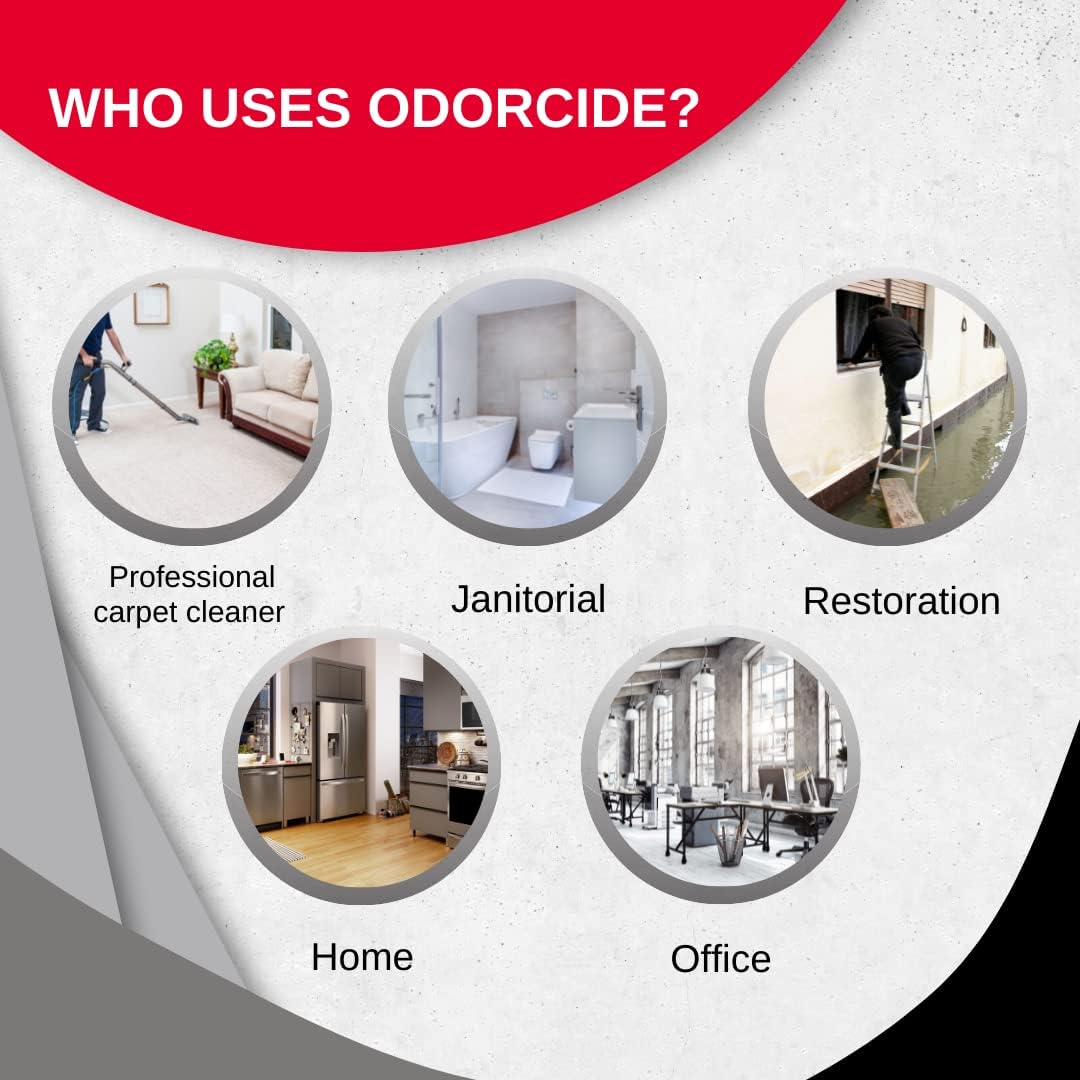 Odorcide Odor Eliminator Concentrate: Odor Eliminator for Strong Odor on Carpets, Hardwood & More - Smoke, Sweat & Pet Odor Eliminator for Home w/Non-Enzymatic Formula, 1 Gallon