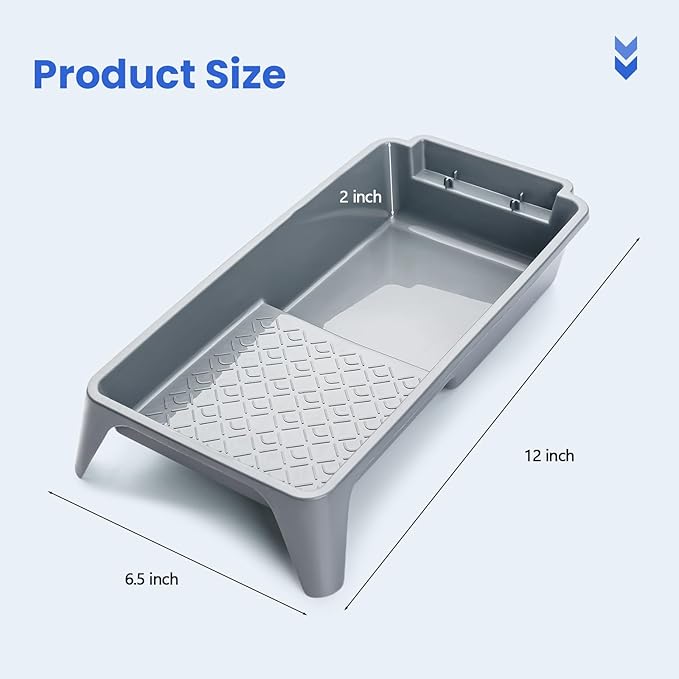 Mister Rui Paint Tray 4 Inch, 5 Pack, Plastic Paint Tray, Textured Paint Roller Tray, Small Paint Trays for Painting
