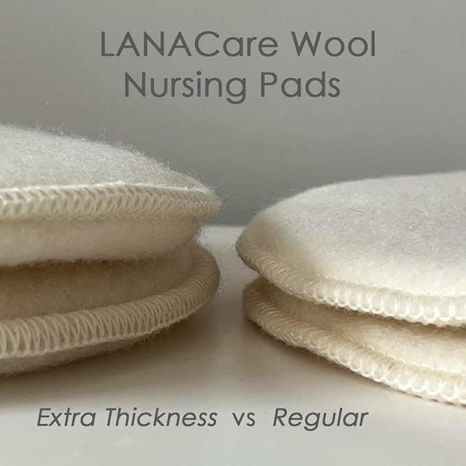 Soothingly Soft Merino Wool Nursing Pads, Style Softline, Extra Thickness, 6 in. Diameter