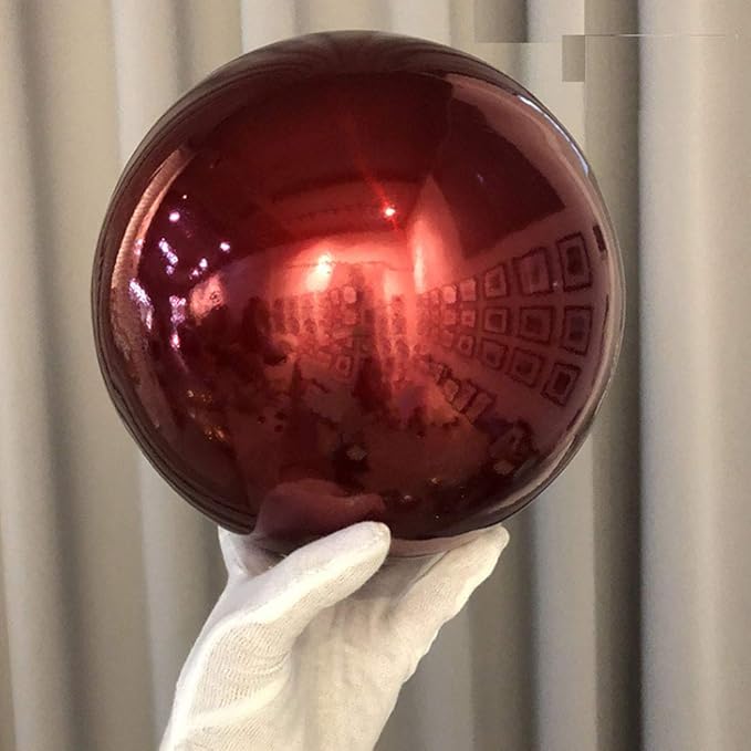 12inch Diameter Red Gazing Ball,Red Stainless Steel Polished Reflective Smooth Garden Sphere Globe Mirror,Colorful and Shiny Addition to Any Garden or Home