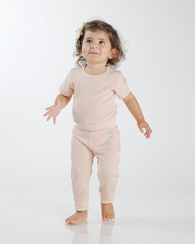 MON CHOU Organic Cotton Baby Pants - 100% Pima Cotton - Lightweight and Breathable Infant Pants for All Seasons
