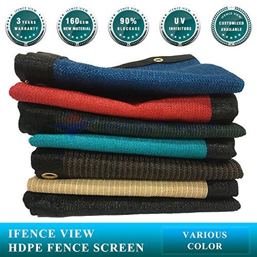 Ifenceview 4'x5' to 4'x50' Brown Shade Cloth/Fence Privacy Screen Fabric Mesh Net for Construction Site, Yard, Driveway, Garden, Railing, Canopy, Awning 160 GSM UV Protection (4' x 9') - size: 4' x 9'